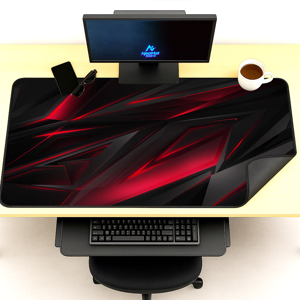 Desk Setup Red - لوحة ماوس Xxxl لتزيين إعداد الألعاب