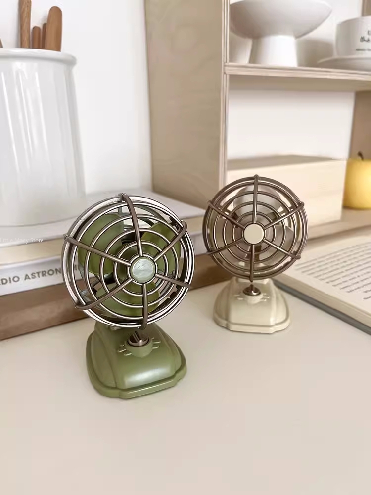 Desk Setup Retro - مروحة سطح المكتب الصغيرة الرجعية ،