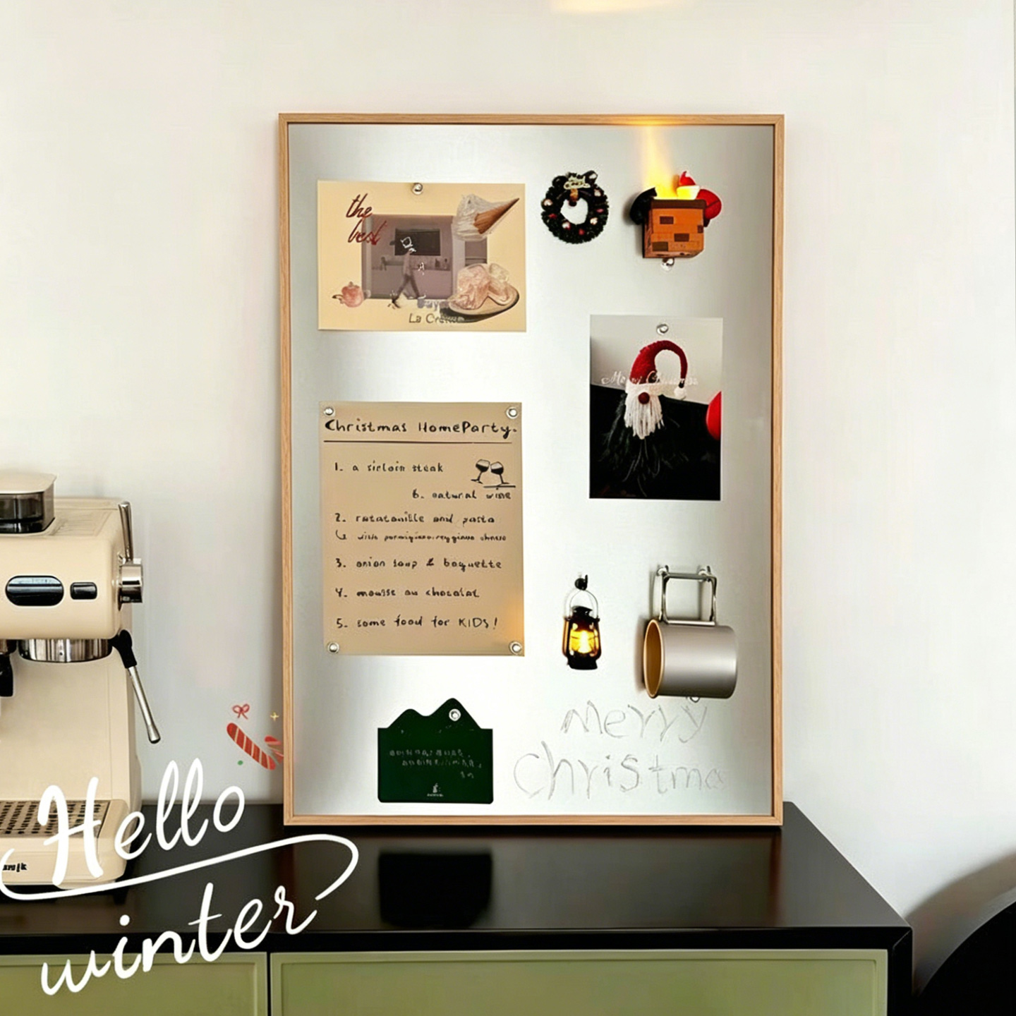 لوحة عرض مغناطيسية معدنية مؤطر - مراجعة Desk Setup Photo وسعره