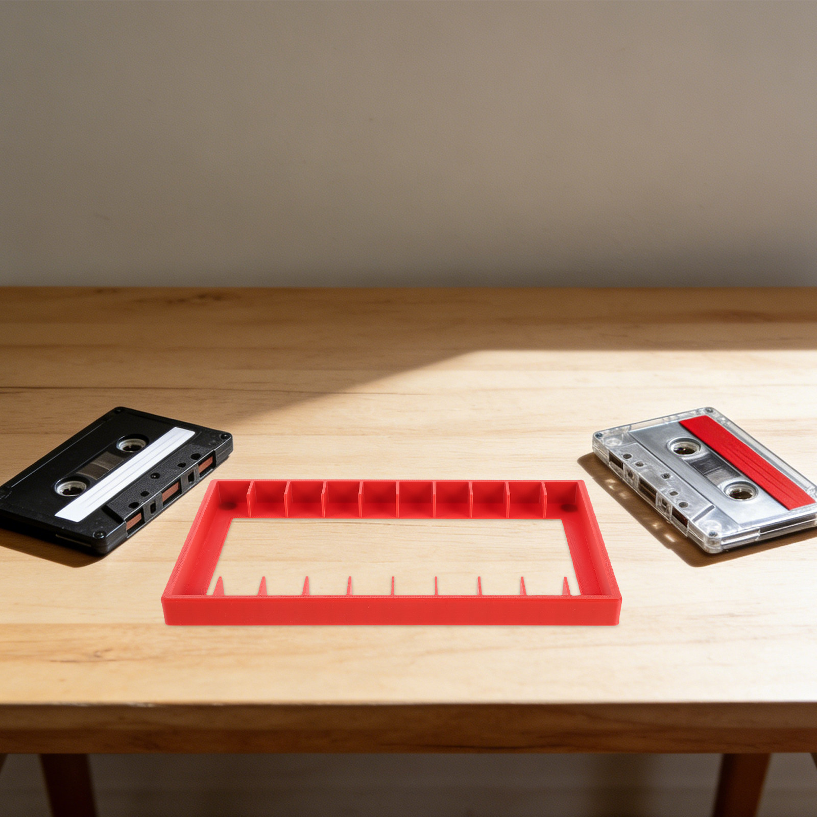 رف تنظيم وتخزين الكاسيت بـ 10  - مراجعة Desk Setup Red وسعره