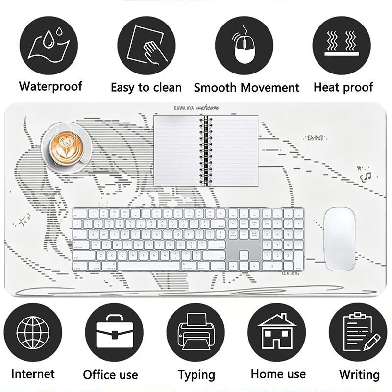 لوحة ماوس جلدية كبيرة بتصميم أ - مراجعة Desk Setup Kawaii وسعره